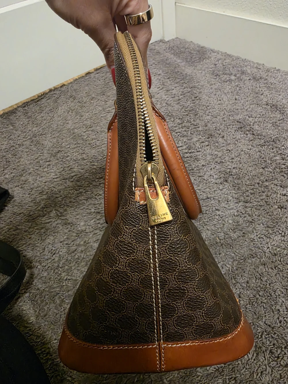 Vintage Celine Macadam Dome Bag - Brown